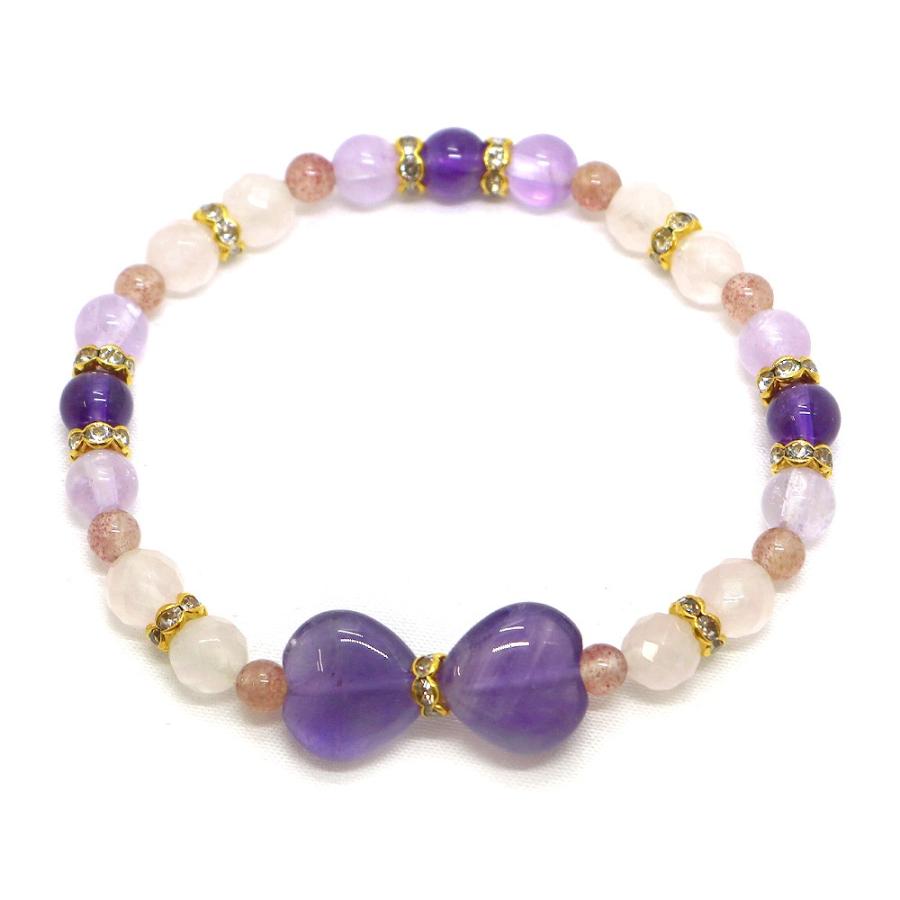 アメジスト・リボンブレスレット 天然石ブレス パワーストーン Bracelet |  | 02