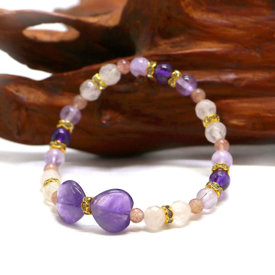 アメジスト・リボンブレスレット 天然石ブレス パワーストーン Bracelet |  | 03