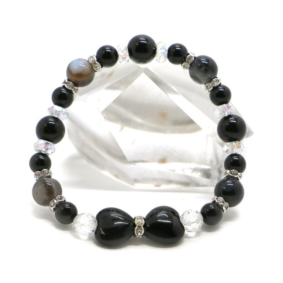 オニキス・リボンブレスレット 天然石ブレス パワーストーン Bracelet