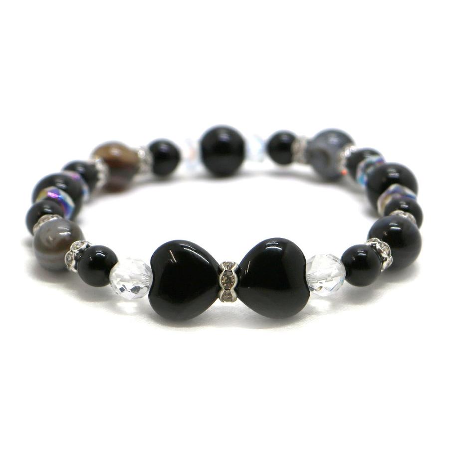オニキス・リボンブレスレット 天然石ブレス パワーストーン Bracelet