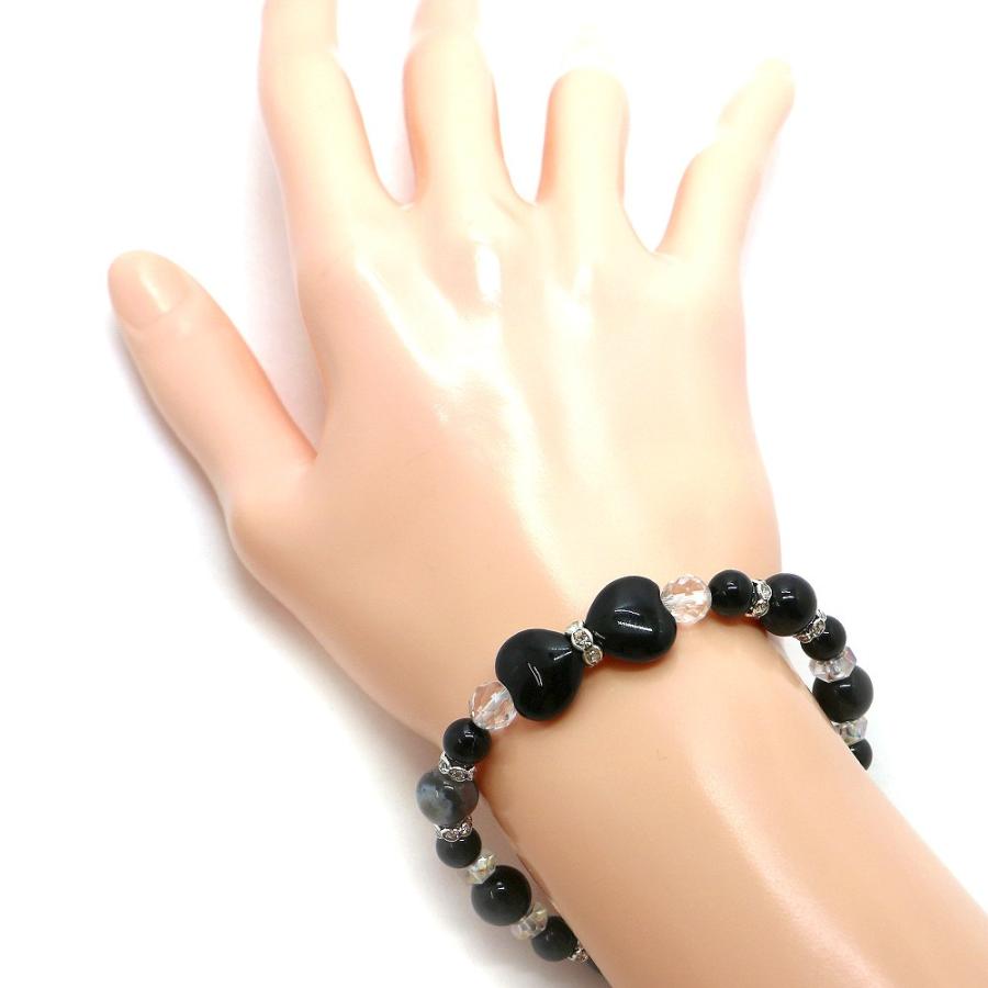 オニキス・リボンブレスレット 天然石ブレス パワーストーン Bracelet