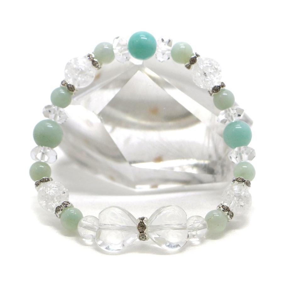 水晶・リボンブレスレット 天然石ブレス パワーストーン Bracelet 