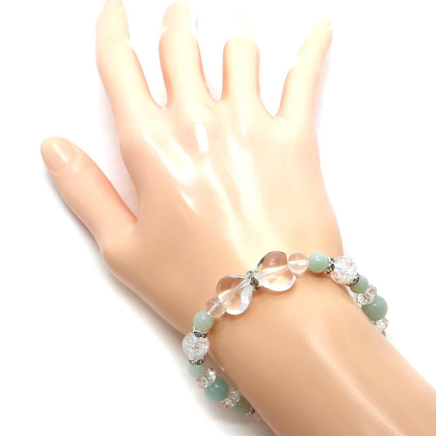 水晶・リボンブレスレット 天然石ブレス パワーストーン Bracelet
