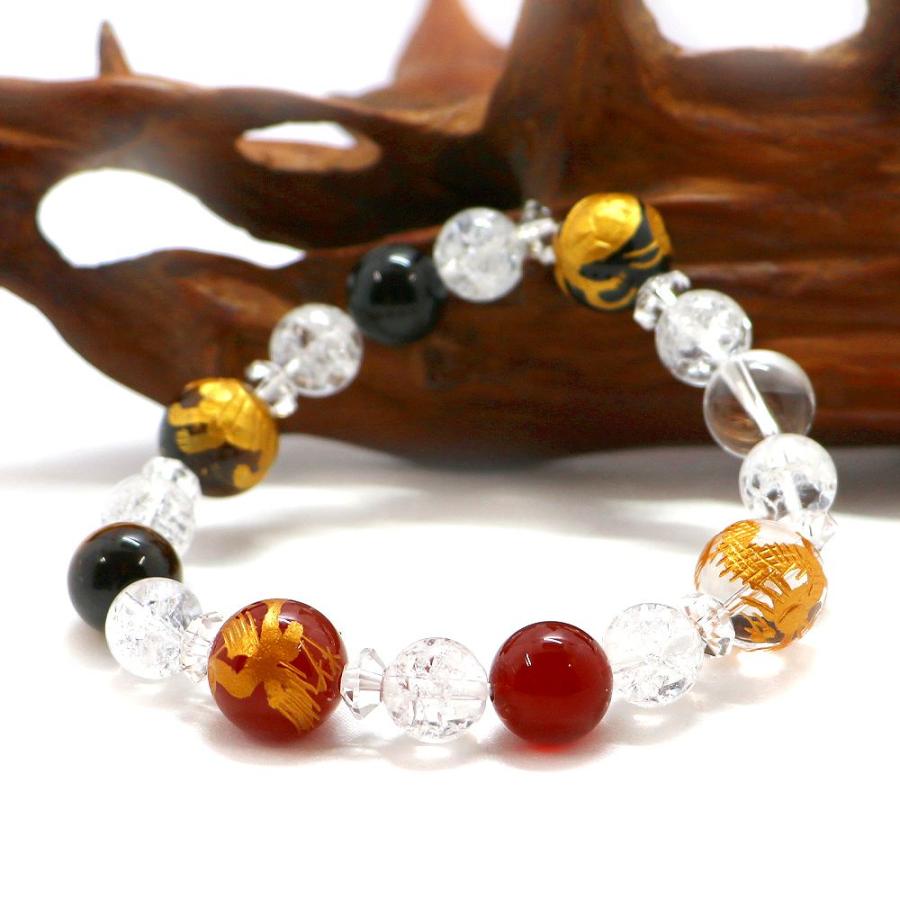 風水四神ブレスレットLサイズ 天然石ブレス パワーストーン Bracelet
