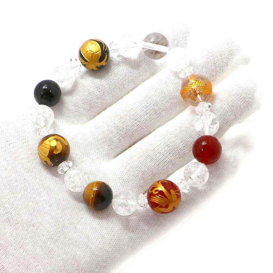風水四神ブレスレットLサイズ 天然石ブレス パワーストーン Bracelet