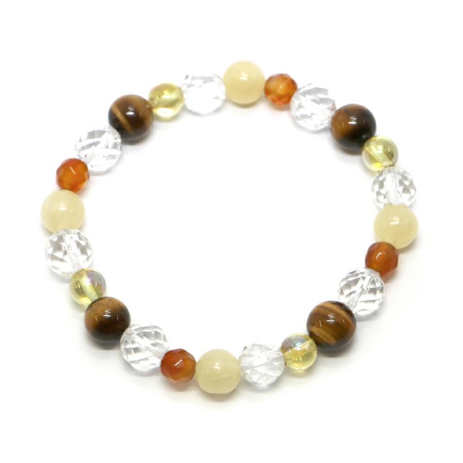 コンビブレスレット ゴールデンオーラクリスタル イエローカルサイト パワーストーン Bracelet 天然石 |  | 01
