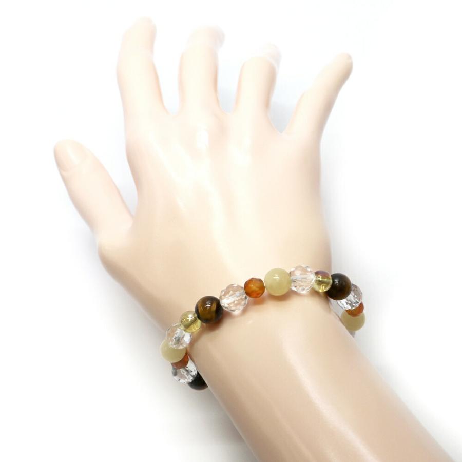 コンビブレスレット ゴールデンオーラクリスタル イエローカルサイト パワーストーン Bracelet 天然石 |  | 03