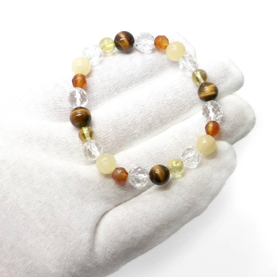 コンビブレスレット ゴールデンオーラクリスタル イエローカルサイト パワーストーン Bracelet 天然石 |  | 04