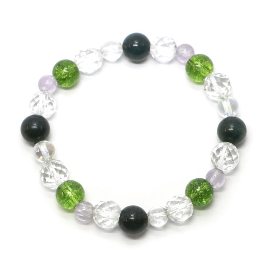 コンビブレスレット アクアオーラクリスタル ブラッドストーン パワーストーン Bracelet 天然石 |  | 01