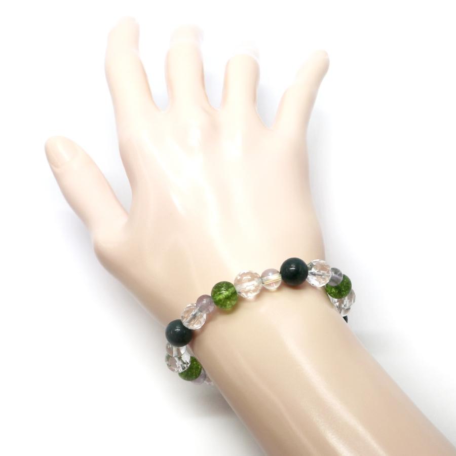 コンビブレスレット アクアオーラクリスタル ブラッドストーン パワーストーン Bracelet 天然石 |  | 03