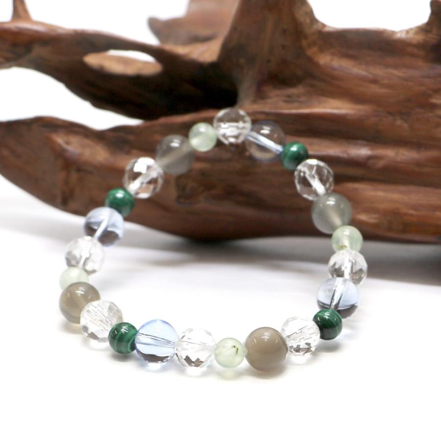 コンビブレスレット マラカイト ブルークォーツ パワーストーン Bracelet 天然石 |  | 02