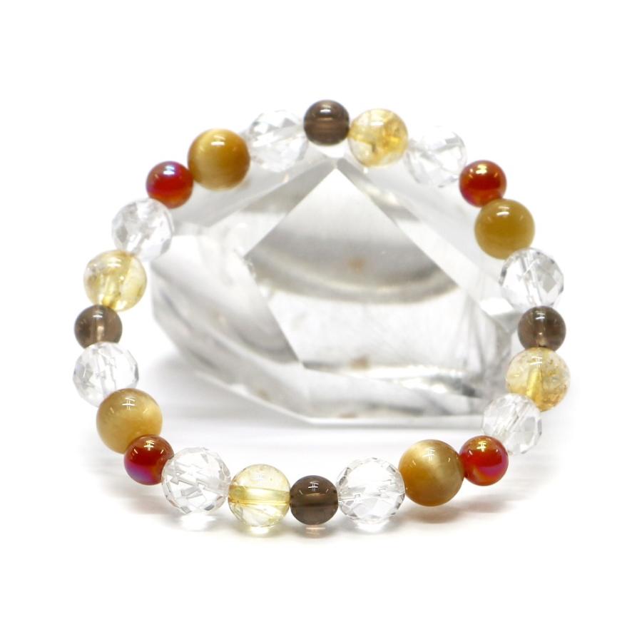 コンビブレスレット レッドアゲートオーラ シトリン パワーストーン Bracelet 天然石 | 
