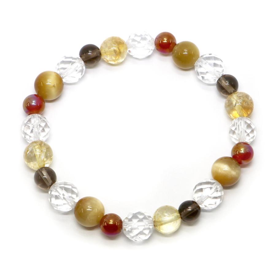 コンビブレスレット レッドアゲートオーラ シトリン パワーストーン Bracelet 天然石 |  | 01