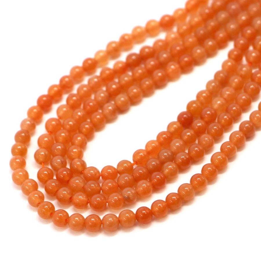 パワーストーン 天然石 ビーズ オレンジアベンチュリン 丸玉 4mm 1連販売 |  | 01