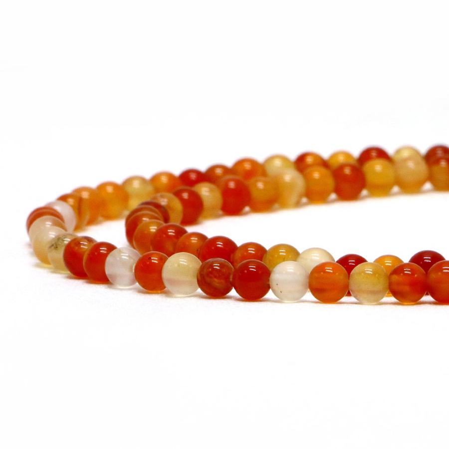 パワーストーン 天然石 ビーズ カーネリアン 丸玉 4mm 1連販売 | 