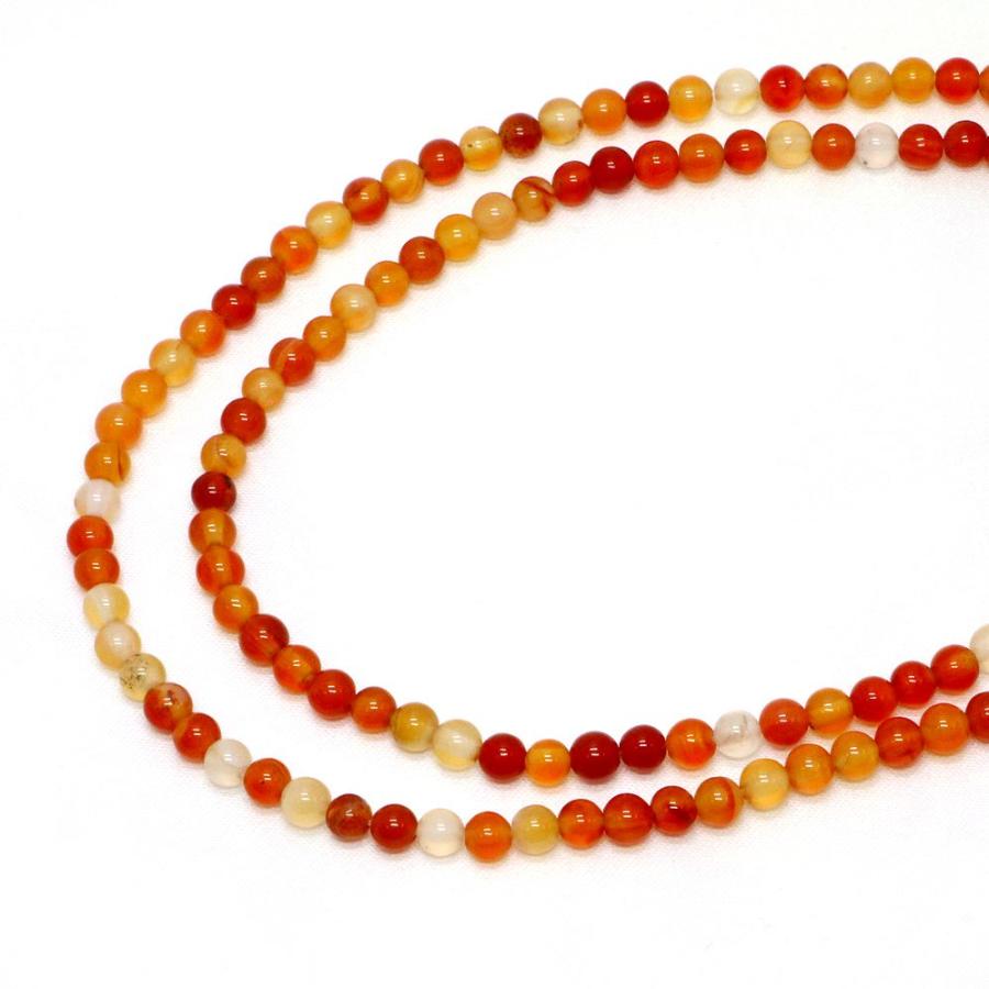 パワーストーン 天然石 ビーズ カーネリアン 丸玉 4mm 1連販売 |  | 01