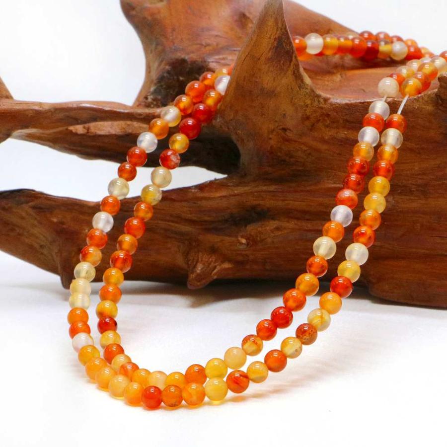 パワーストーン 天然石 ビーズ カーネリアン 丸玉 4mm 1連販売 |  | 02