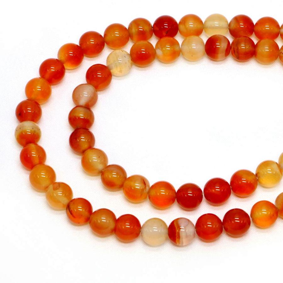 パワーストーン 天然石 ビーズ カーネリアン 丸玉 8mm 1連販売 |  | 01