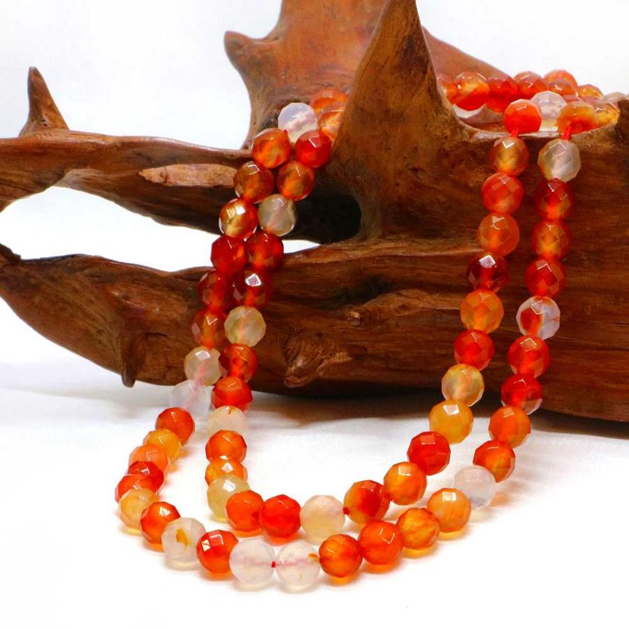 パワーストーン 天然石 ビーズ カーネリアン カット 6mm 1連販売 |  | 02