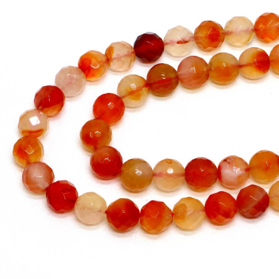 パワーストーン 天然石 ビーズ カーネリアン カット 8mm 1連販売 |  | 01