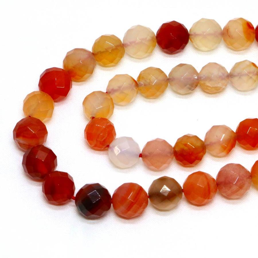 パワーストーン 天然石 ビーズ カーネリアン カット 10mm 1連販売 |  | 01