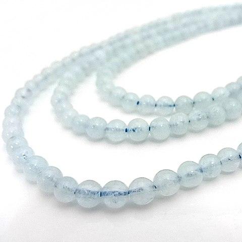 パワーストーン 天然石 ビーズ アクアマリン(クリア) 丸玉 4mm 1連販売 |  | 01