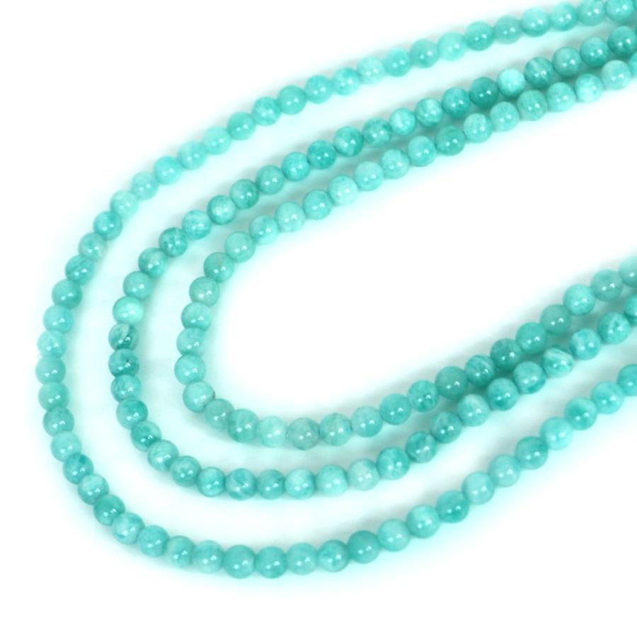 パワーストーン 天然石 ビーズ アマゾナイト 丸玉 4mm 1連販売 |  | 01