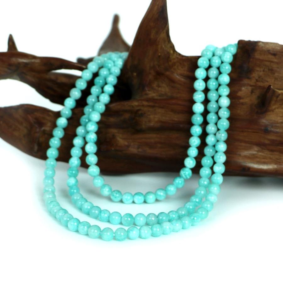 パワーストーン 天然石 ビーズ アマゾナイト 丸玉 4mm 1連販売 |  | 02