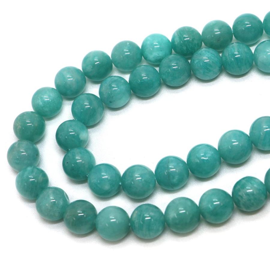 パワーストーン 天然石 ビーズ アマゾナイトAA（ロシア産） 丸玉 10mm 1連販売 |  | 01