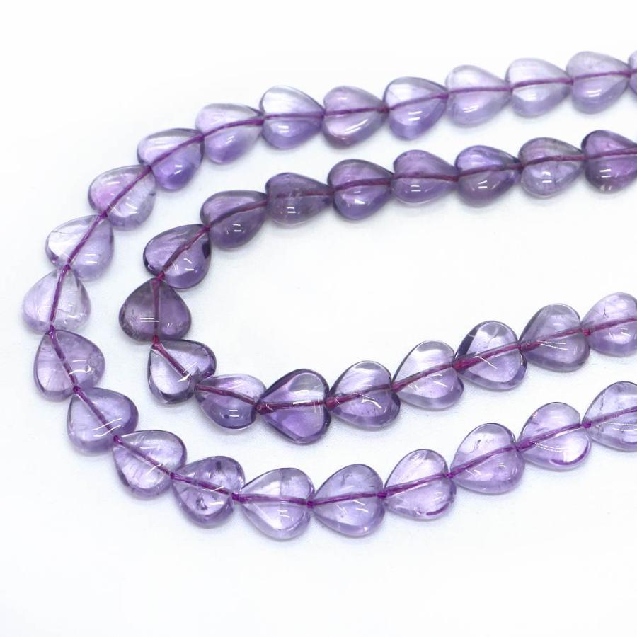 パワーストーン 天然石 ビーズ アメジスト ハート 12mm（厚み5mm） 1連販売 |  | 01