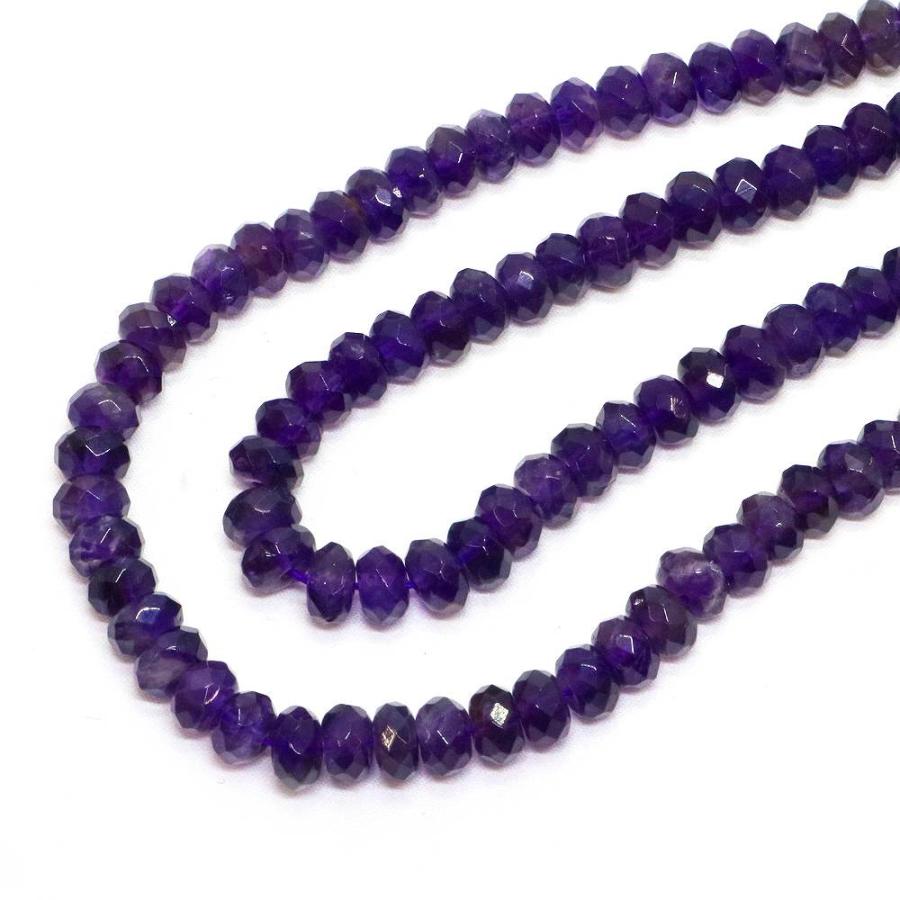 パワーストーン 天然石 ビーズ アメジスト ボタンカット 5×8mm 1連販売 |  | 01