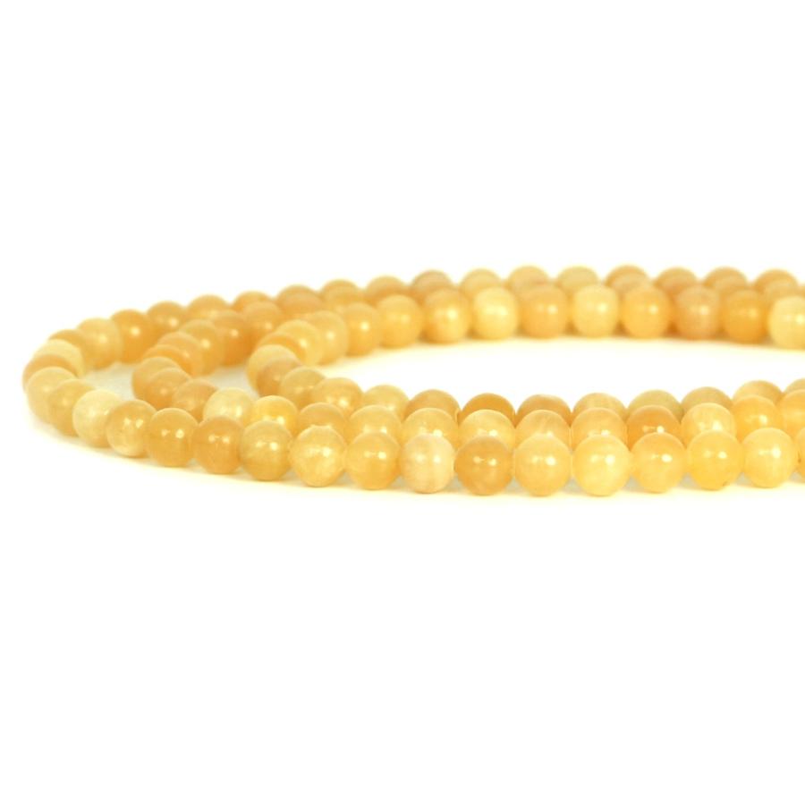 パワーストーン 天然石 ビーズ イエローカルサイト 丸玉 6mm 1連販売