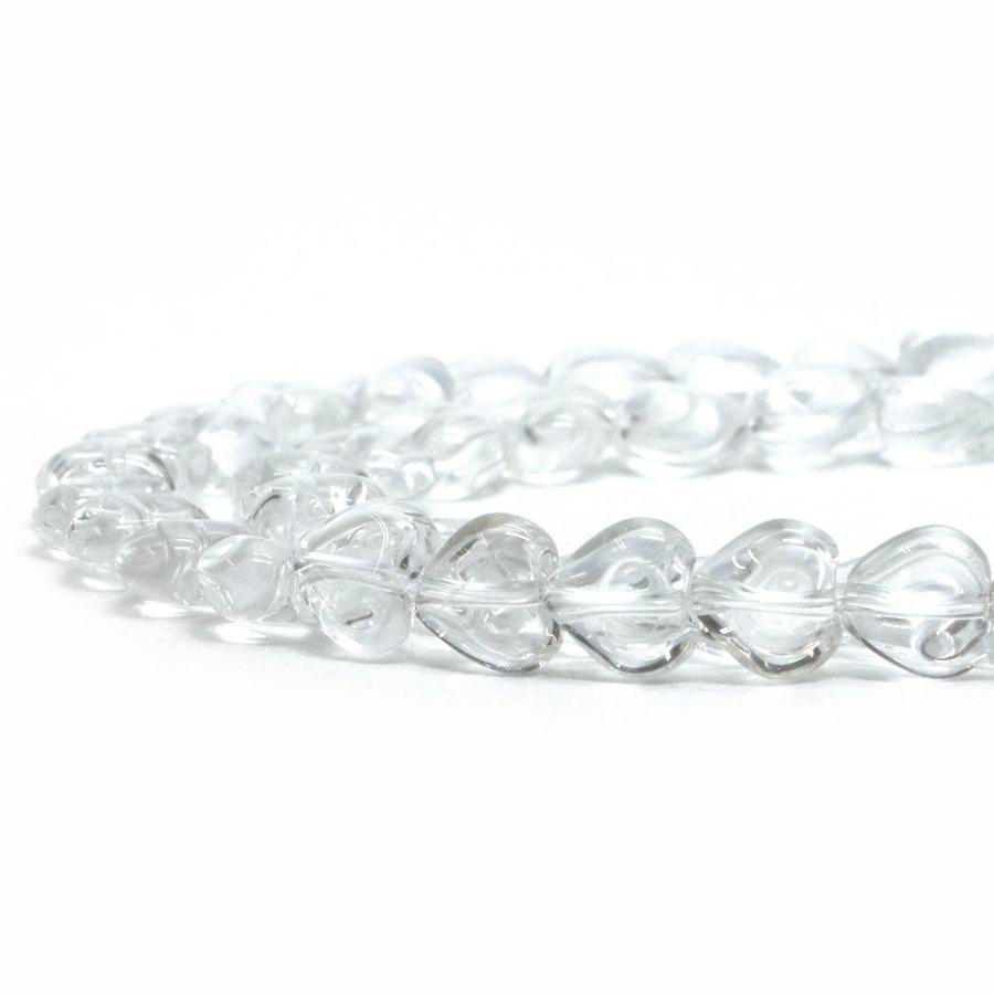 パワーストーン 天然石 ビーズ 水晶（クリスタル） ハート 8mm（厚み5mm） 1連販売 | 