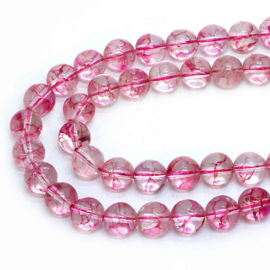 パワーストーン 天然石 ビーズ クォーツ（染め）（ピンク） 丸玉 10mm 1連販売 |  | 01