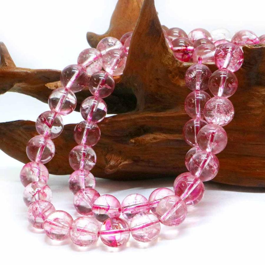 パワーストーン 天然石 ビーズ クォーツ（染め）（ピンク） 丸玉 10mm 1連販売 |  | 02