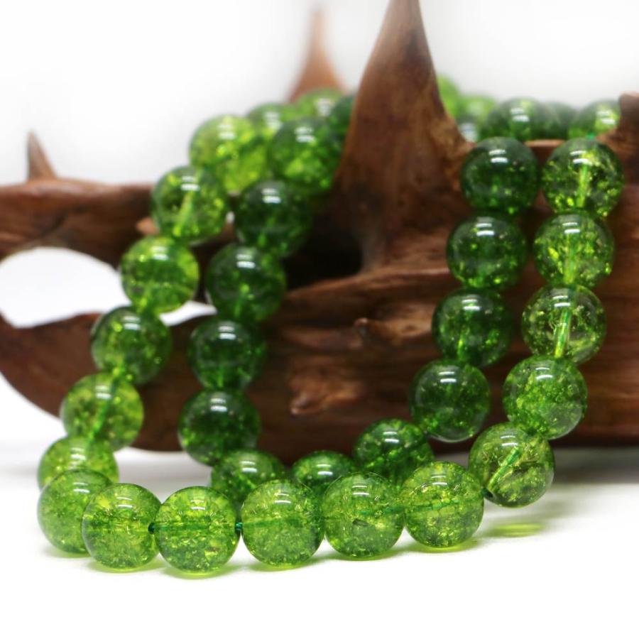 パワーストーン 天然石 ビーズ クォーツ（染め）（グリーン） 丸玉 12mm 1連販売 |  | 02