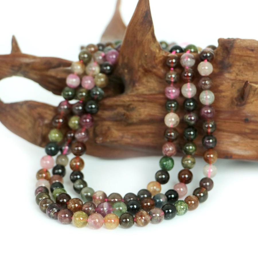 パワーストーン 天然石 ビーズ トルマリンミックス 丸玉 6mm 1連販売 |  | 02