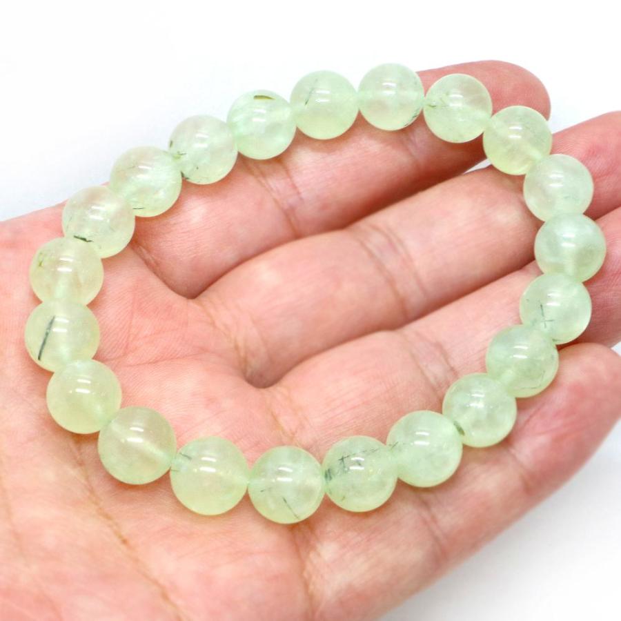 パワーストーン 天然石 ブレスレット プレナイト 丸玉 10mm 数珠 念珠 Bracelet お試し価格 |  | 04