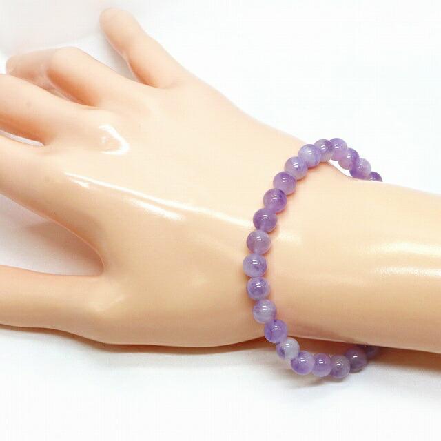パワーストーン 天然石 ブレスレット ラベンダーアメジスト 丸玉 6mm 数珠 念珠 Bracelet お試し価格 |  | 02