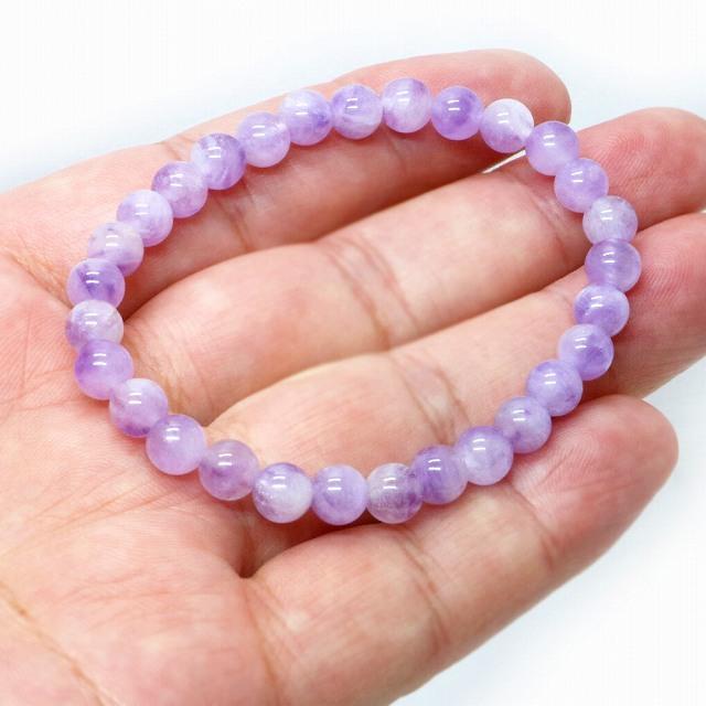 パワーストーン 天然石 ブレスレット ラベンダーアメジスト 丸玉 6mm 数珠 念珠 Bracelet お試し価格 |  | 04