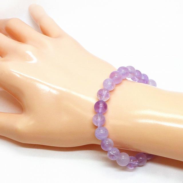 パワーストーン 天然石 ブレスレット ラベンダーアメジスト 丸玉 8mm 数珠 念珠 Bracelet お試し価格 |  | 02