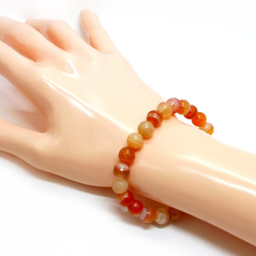 パワーストーン 天然石 ブレスレット サードオニキス 丸玉 8mm 数珠 念珠 Bracelet お試し価格 |  | 02