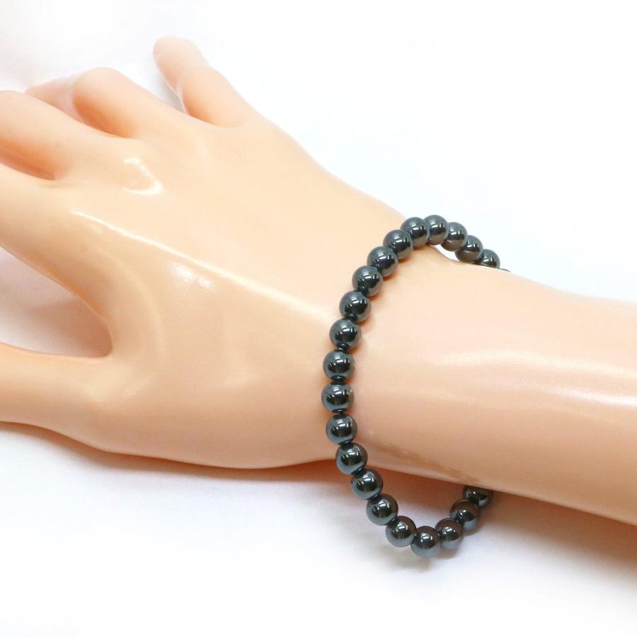 パワーストーン 天然石 ブレスレット ヘマタイト 丸玉 6mm 数珠 念珠 Bracelet お試し価格 |  | 02