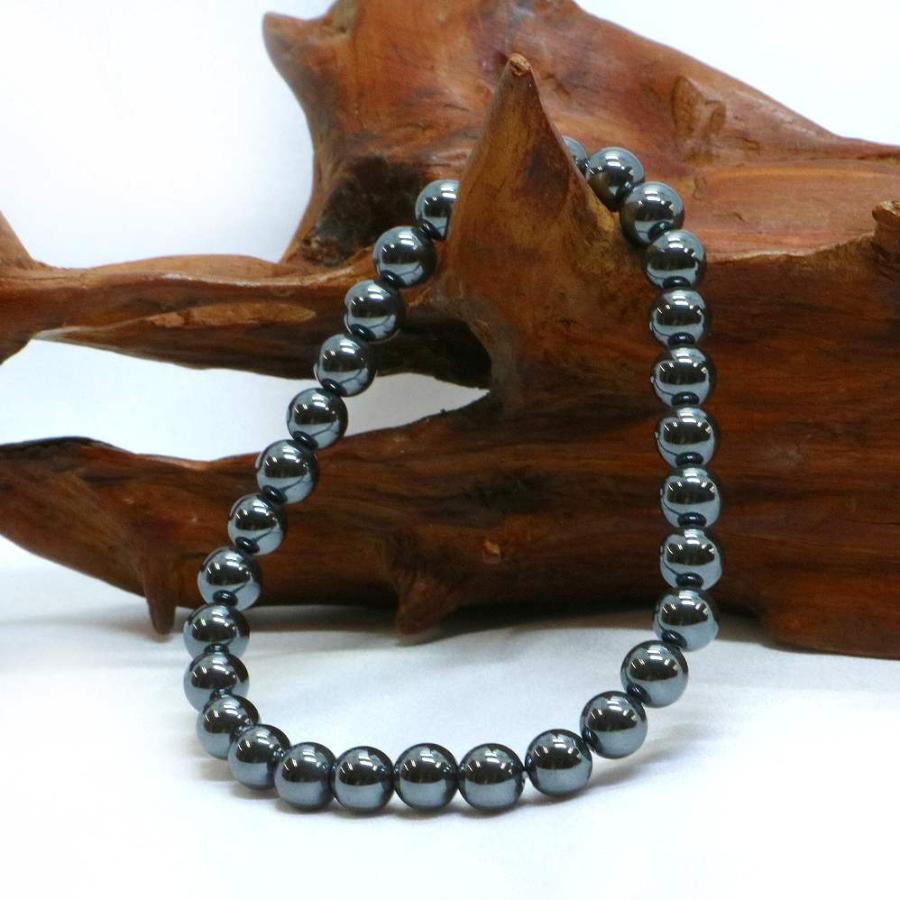 パワーストーン 天然石 ブレスレット ヘマタイト 丸玉 6mm 数珠 念珠 Bracelet お試し価格 |  | 03