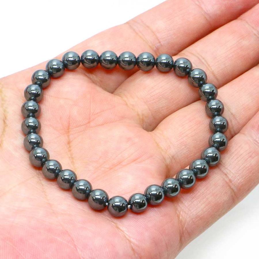 パワーストーン 天然石 ブレスレット ヘマタイト 丸玉 6mm 数珠 念珠 Bracelet お試し価格 |  | 04