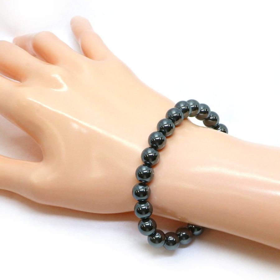 パワーストーン 天然石 ブレスレット ヘマタイト 丸玉 8mm 数珠 念珠 Bracelet お試し価格 |  | 02
