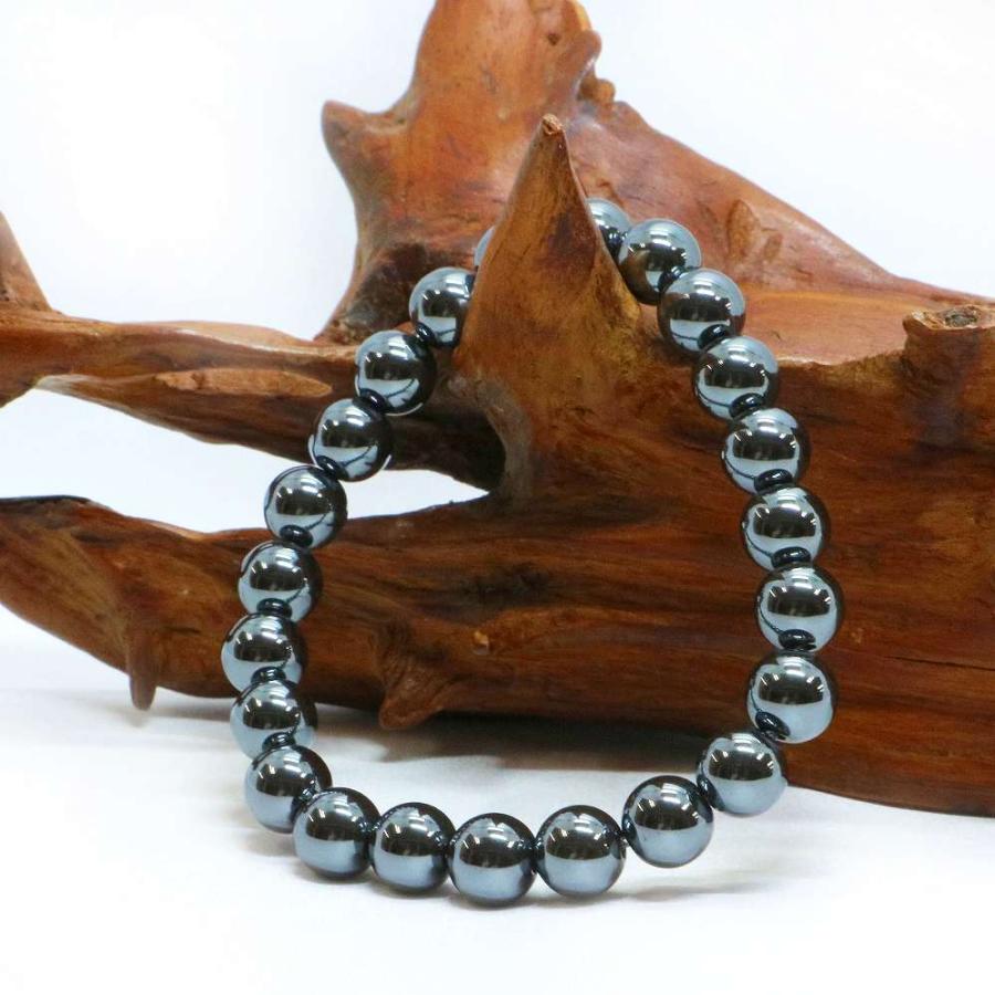 パワーストーン 天然石 ブレスレット ヘマタイト 丸玉 8mm 数珠 念珠 Bracelet お試し価格 |  | 03