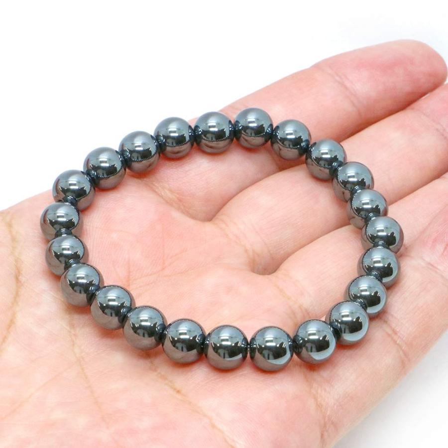 パワーストーン 天然石 ブレスレット ヘマタイト 丸玉 8mm 数珠 念珠 Bracelet お試し価格 |  | 04