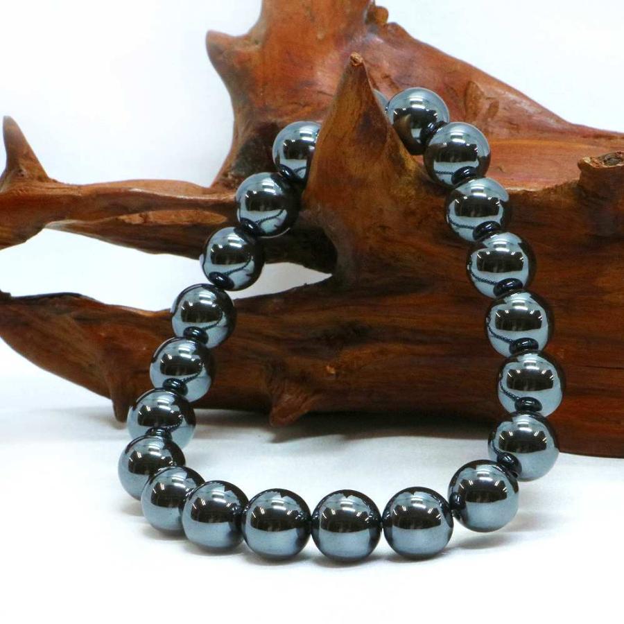 パワーストーン 天然石 ブレスレット ヘマタイト 丸玉 10mm 数珠 念珠 Bracelet お試し価格 |  | 03