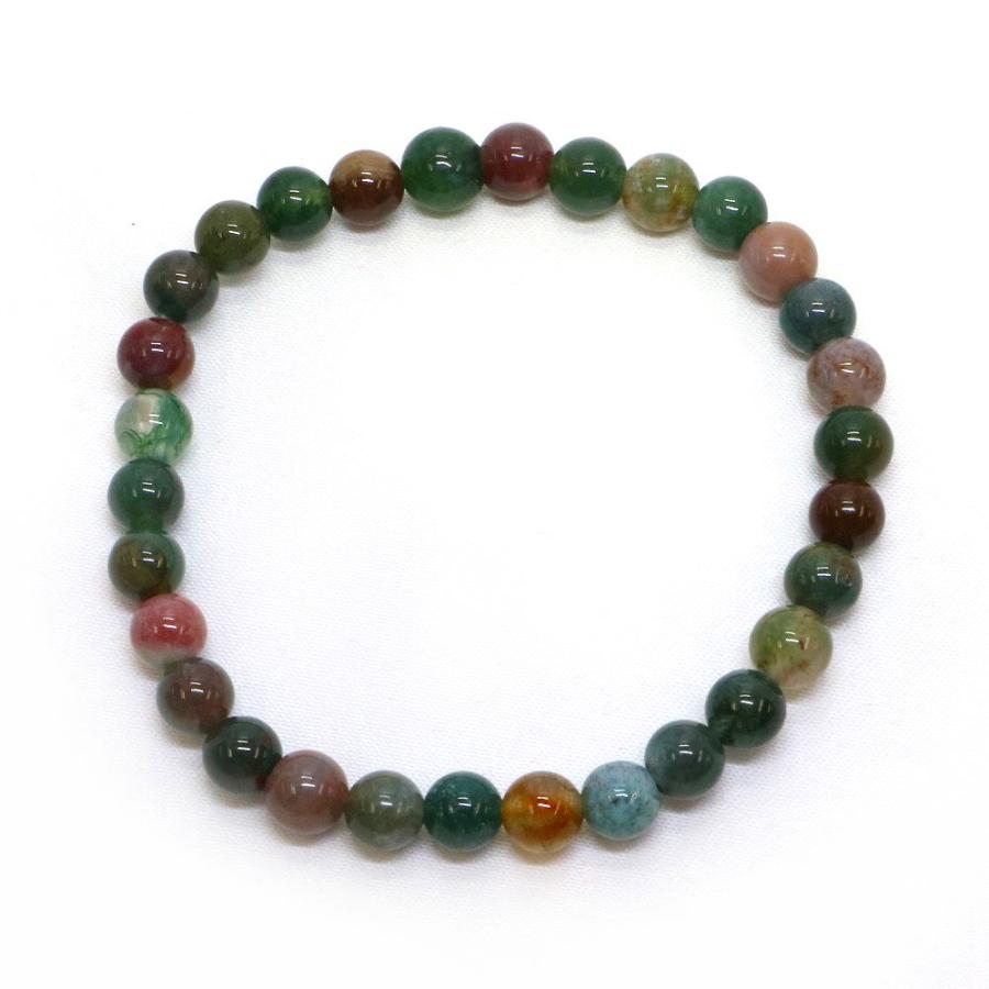 パワーストーン 天然石 ブレスレット インディアンアゲート 丸玉 6mm 数珠 念珠 Bracelet お試し価格 |  | 01
